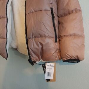 Steve Madden Tan Puffer Jacket Reversible